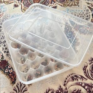 Clear Plastic Egg Storage Container holds 34